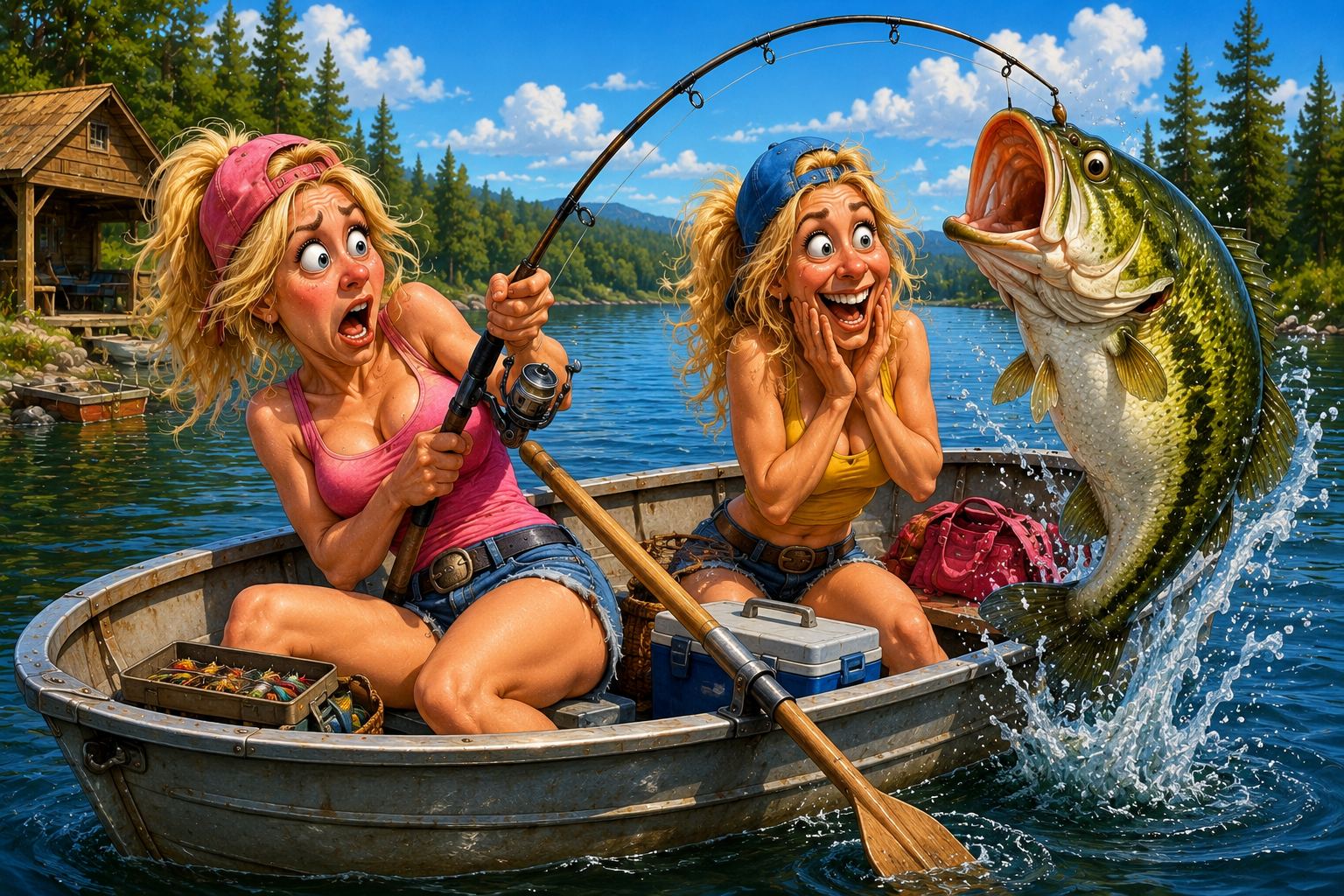 Blonde Sisters Mark the Fishing Spot