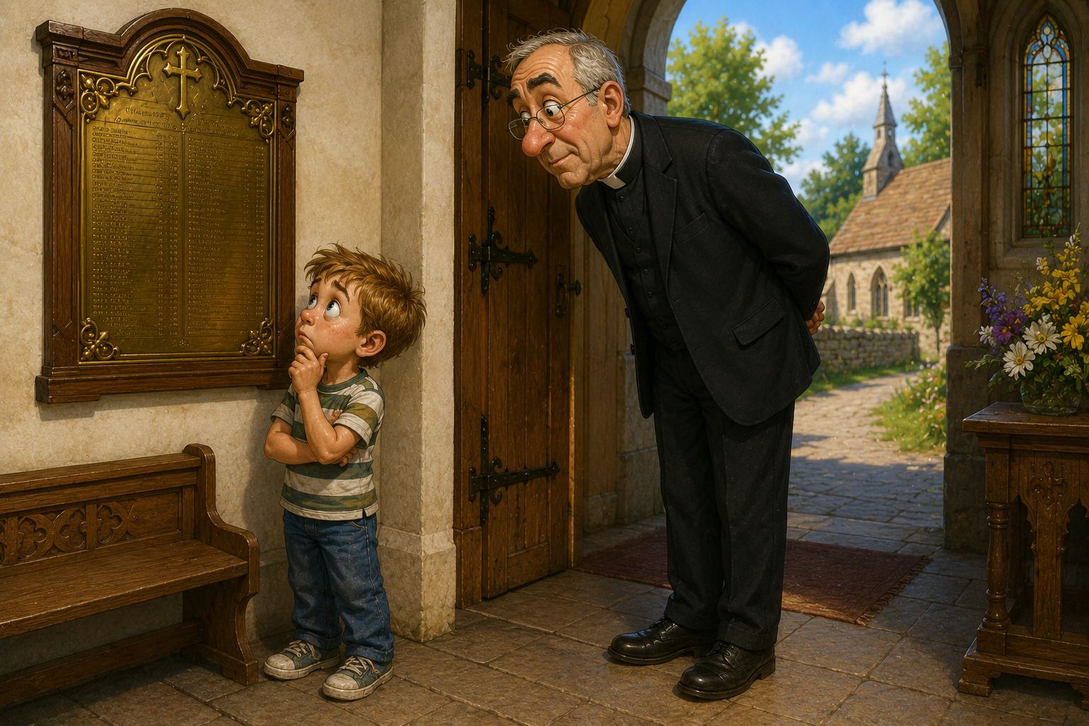 Little Johnny at the Church