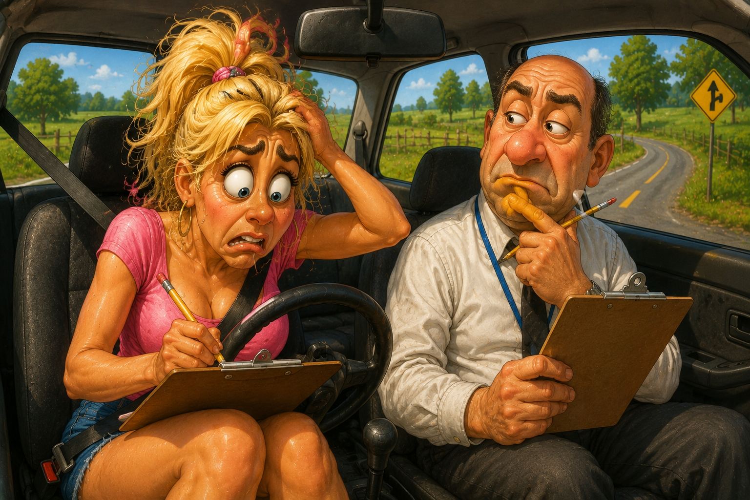 The Blonde Driving Test Question